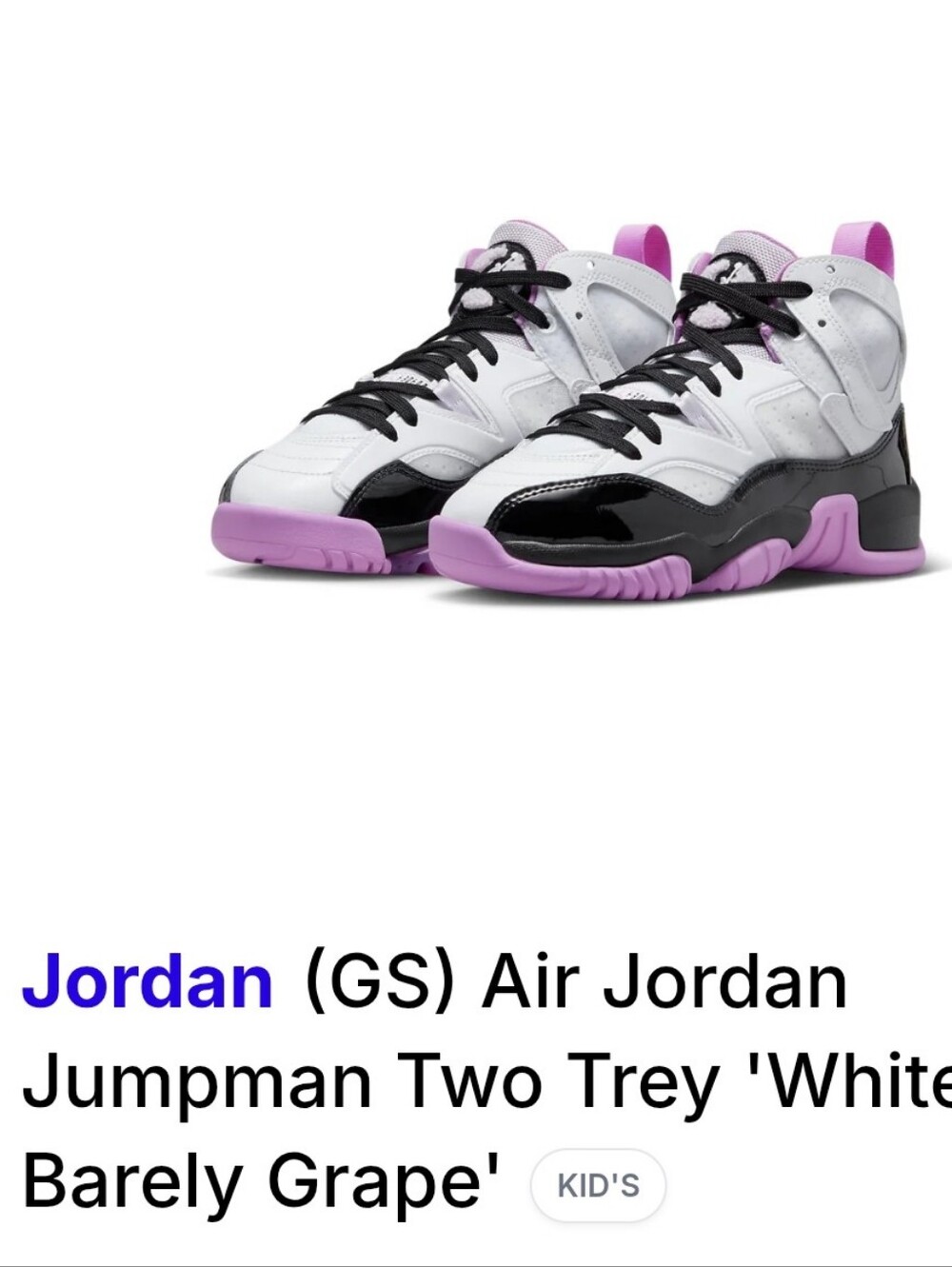 Air Jordan Jumpman Two Trey 'White Barely Grape